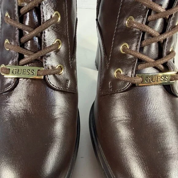 Women's size 10M brown lace-up boots by GUESS - Picture 10 of 16